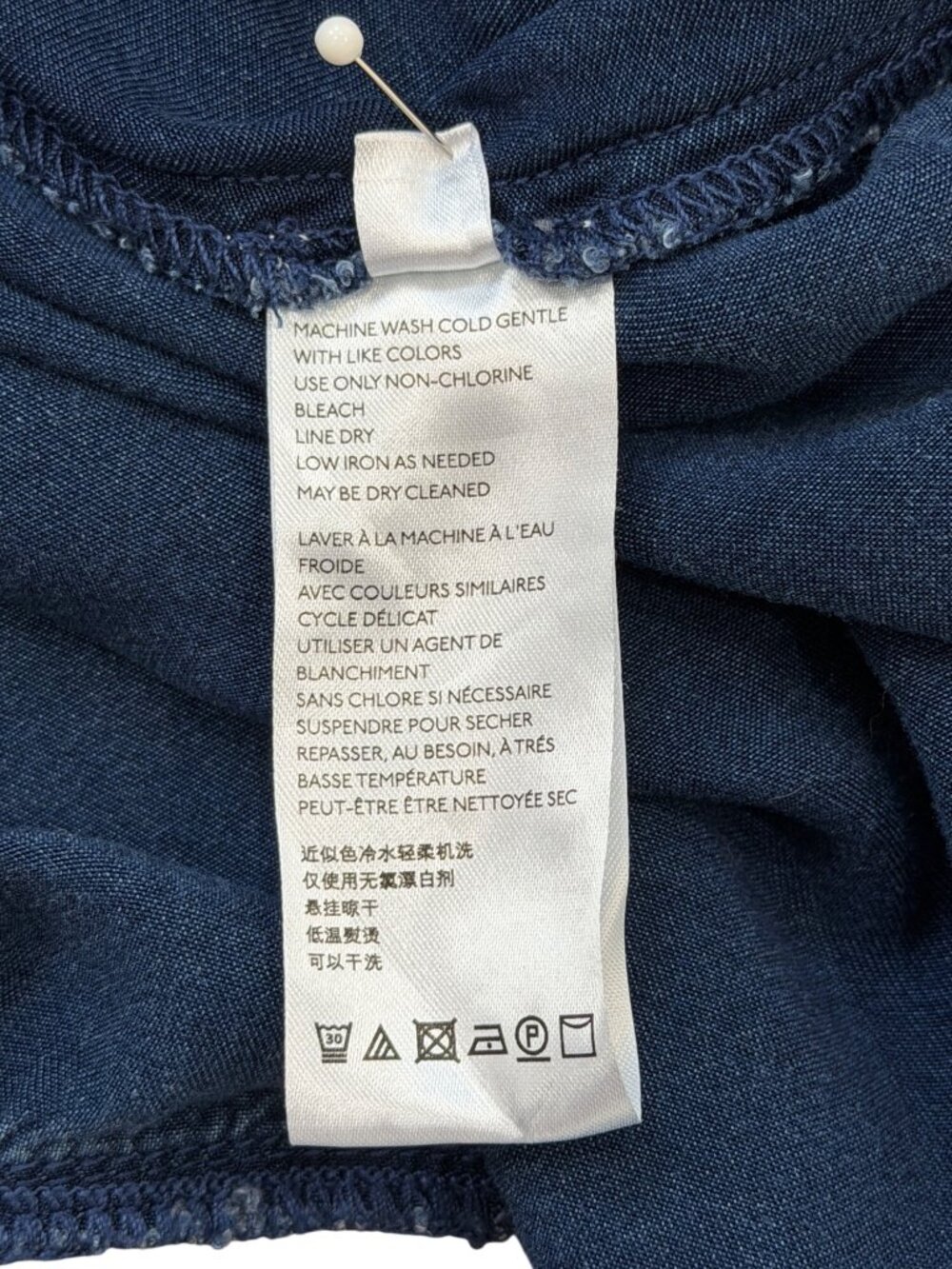 Anthropologie Pilcro Womens Size L Chambray Halter Midi Dress Blue Sleeveless - Picture 9 of 9